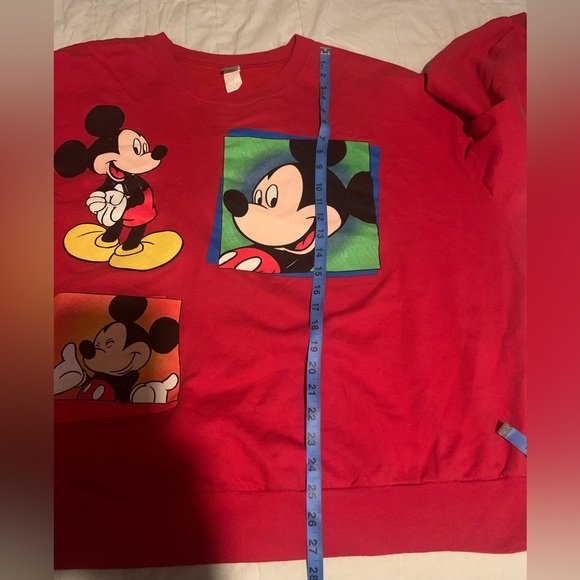 Vintage 90s Plus Size Disney Mickey Mouse Sweatshirt Rare 3X find! Red - Picture 8 of 8